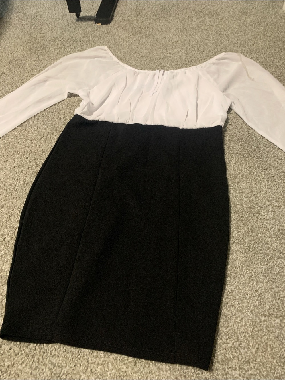 Two-Tone Black and White Sheath Dress